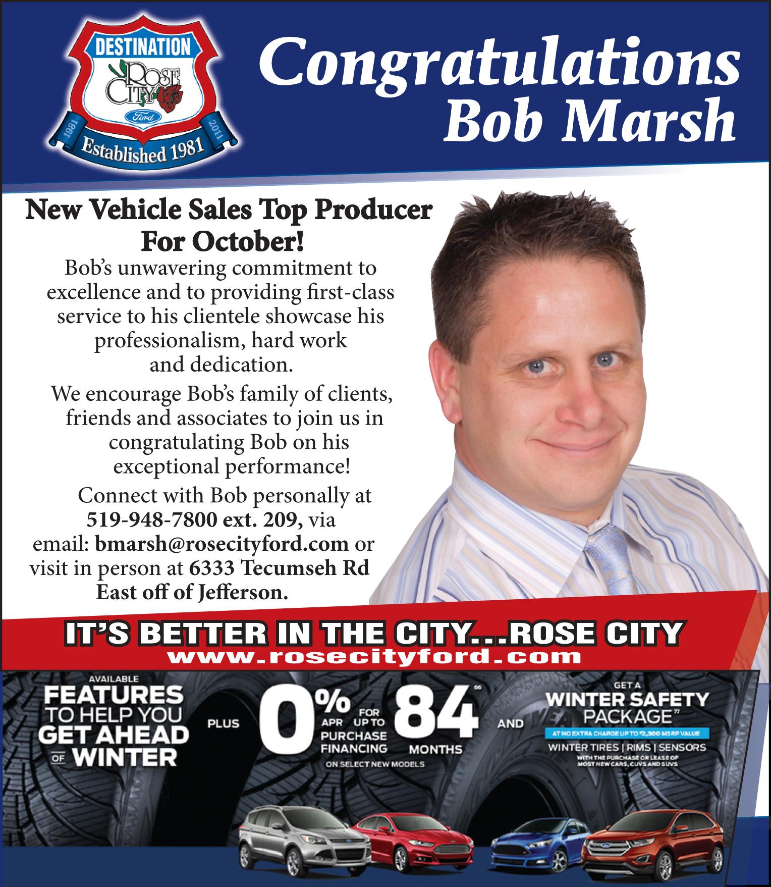 Ford Congratulations Bob Marsh image Ford Congratulations Bob Marsh image
