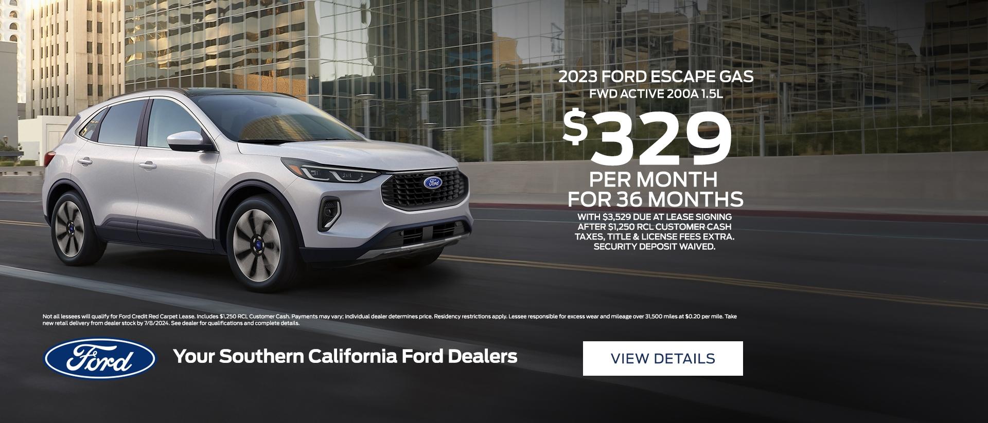 2023 Ford Escape Gas Lease Offer | Southern California Ford Dealers