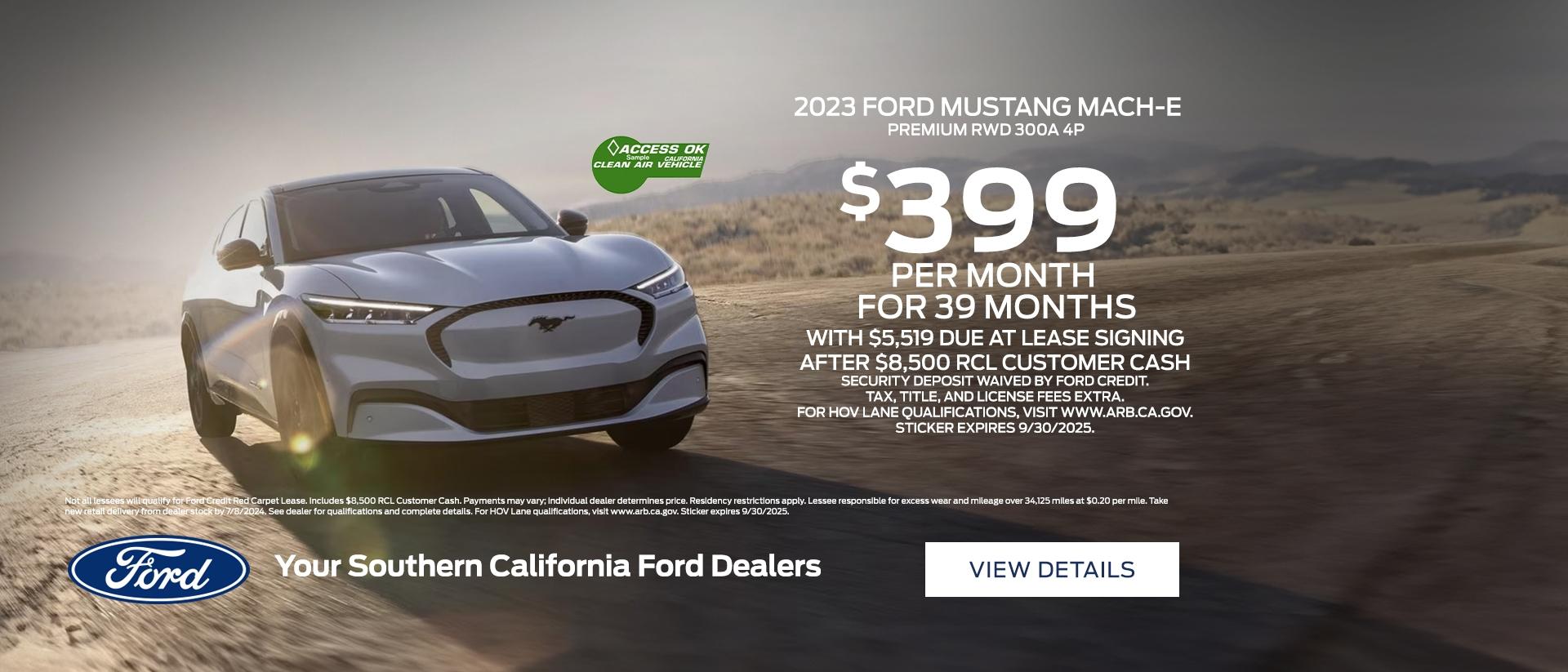 2023 Ford Mustang Mach-E Lease Offer | Southern California Ford Dealers