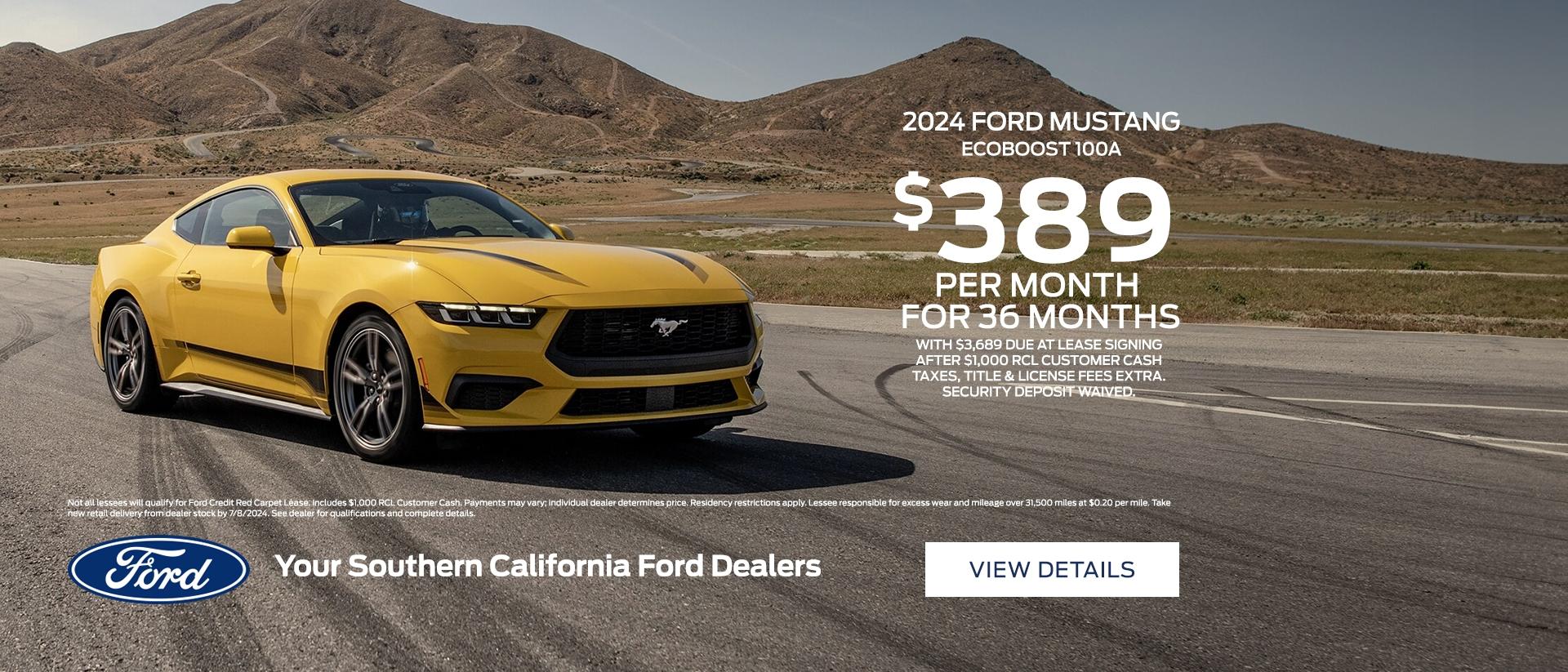 2024 Ford Mustang Lease Offer | Southern California Ford Dealers