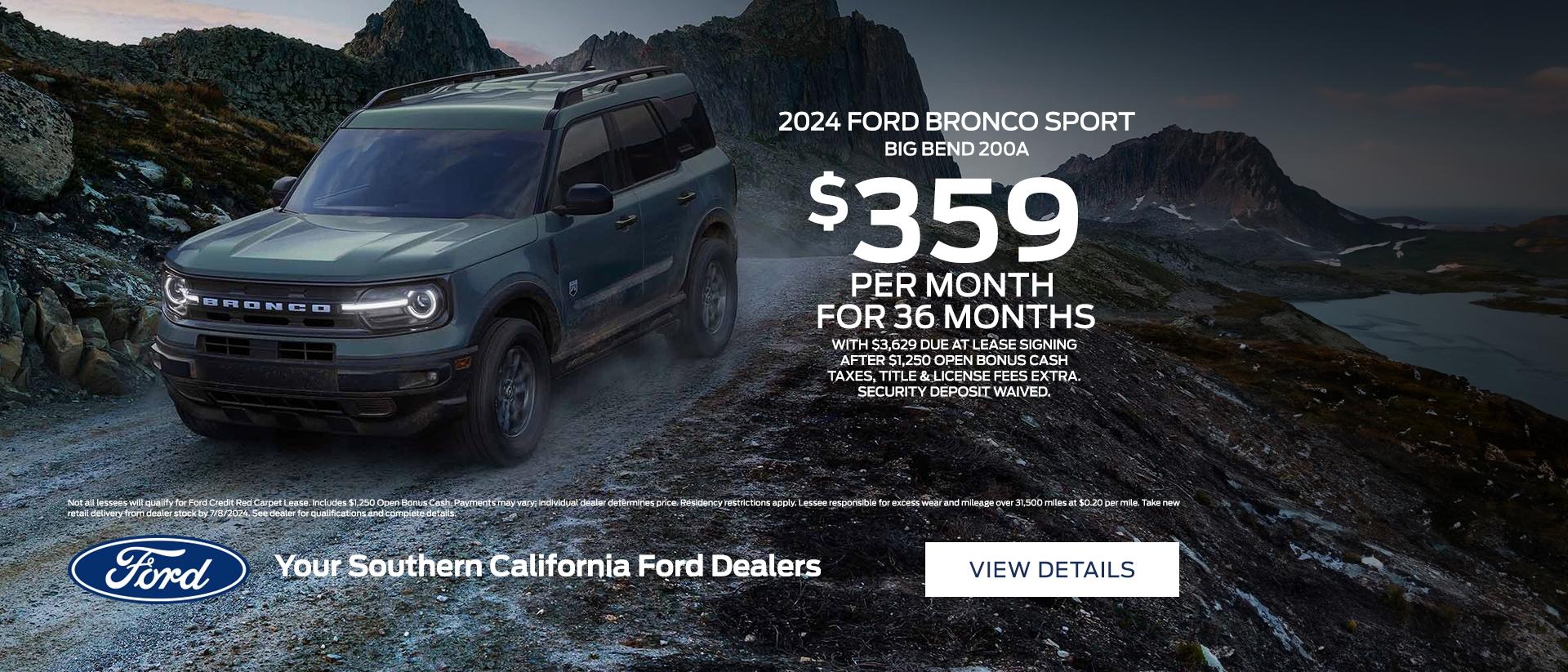 Ford Bronco Sport Purchase Offer | Southern California Ford Dealers