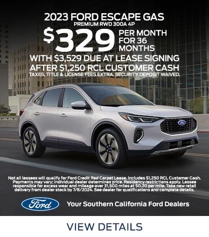2023 Ford Escape Gas Lease Offer | Southern California Ford Dealers