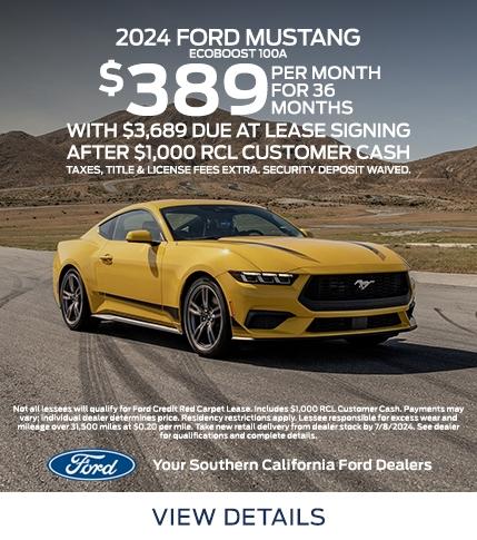 2024 Ford Mustang Lease Offer | Southern California Ford Dealers