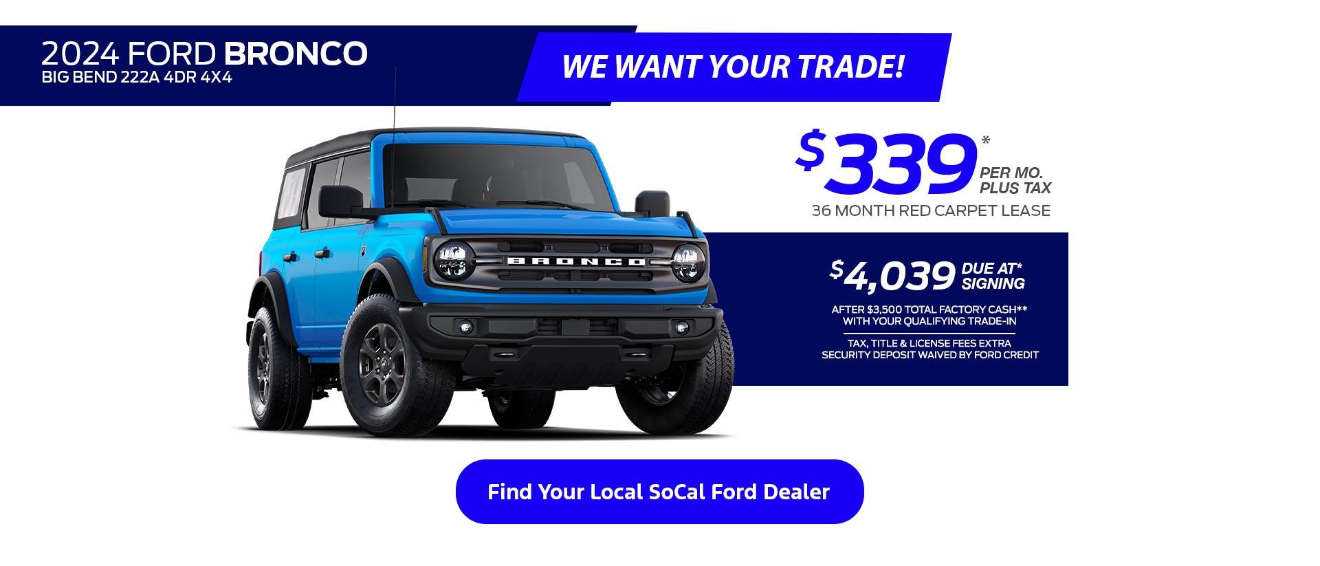 Special Offers for Jeep Owners | 2024 Ford Bronco Lease Offer | Southern California Ford Dealers