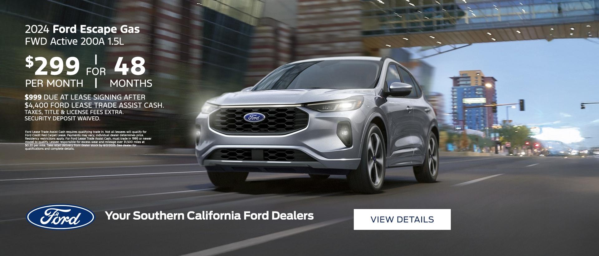 Ford Employee Pricing | Ford Escape Gasoline Lease Offer | Southern California Ford Dealers