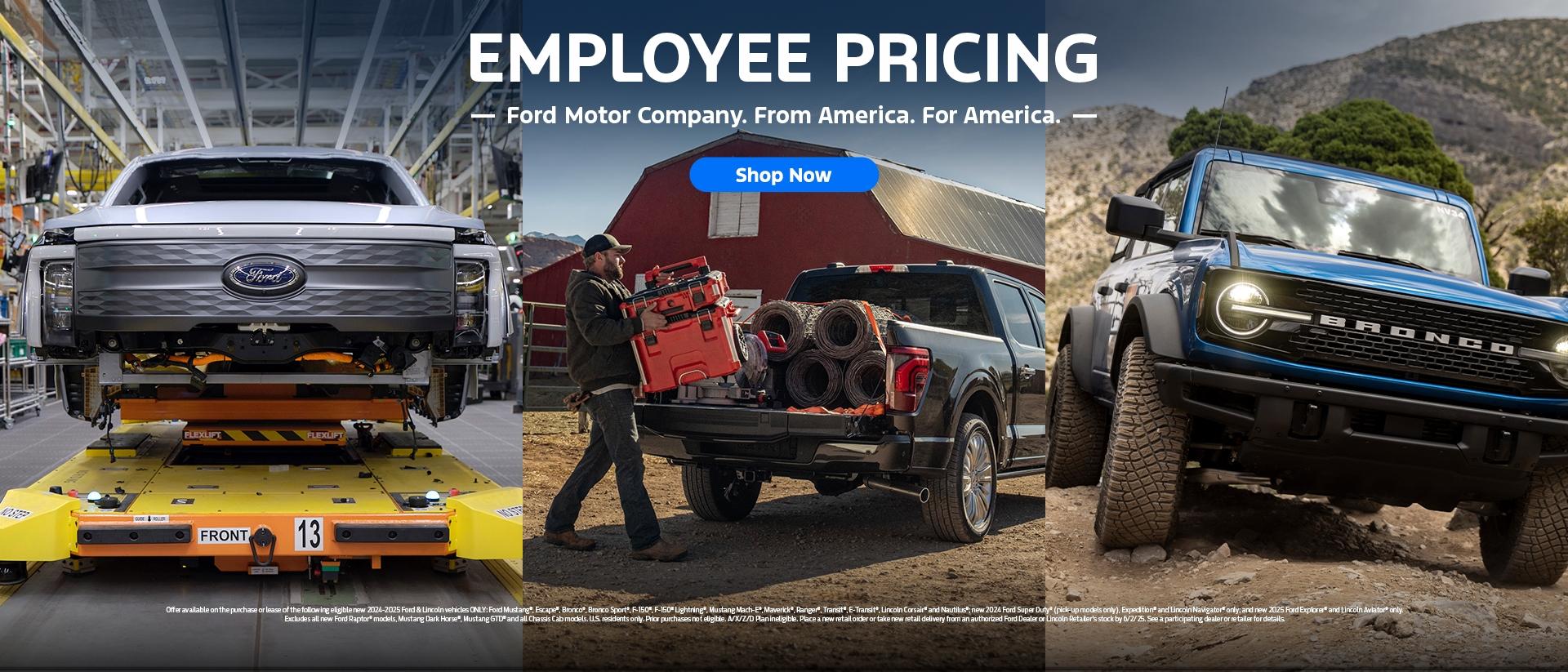 From America For America | Ford Employee Pricing for All | Southern California Ford Dealers