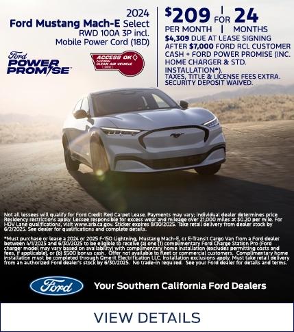 Ford Employee Pricing | Ford Mustang Mach-E Select Lease Offer | Southern California Ford Dealers