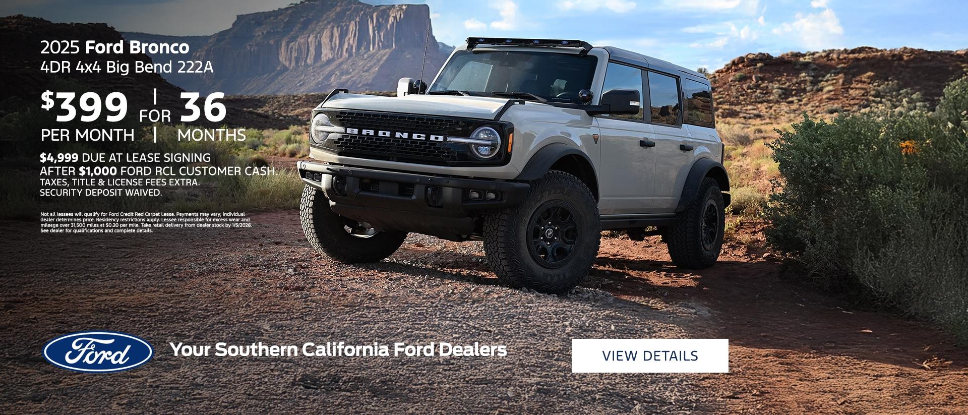 2025 Ford Bronco Lease Offer | Southern California Ford Dealers 2025 Ford Bronco Lease Offer | Southern California Ford Dealers