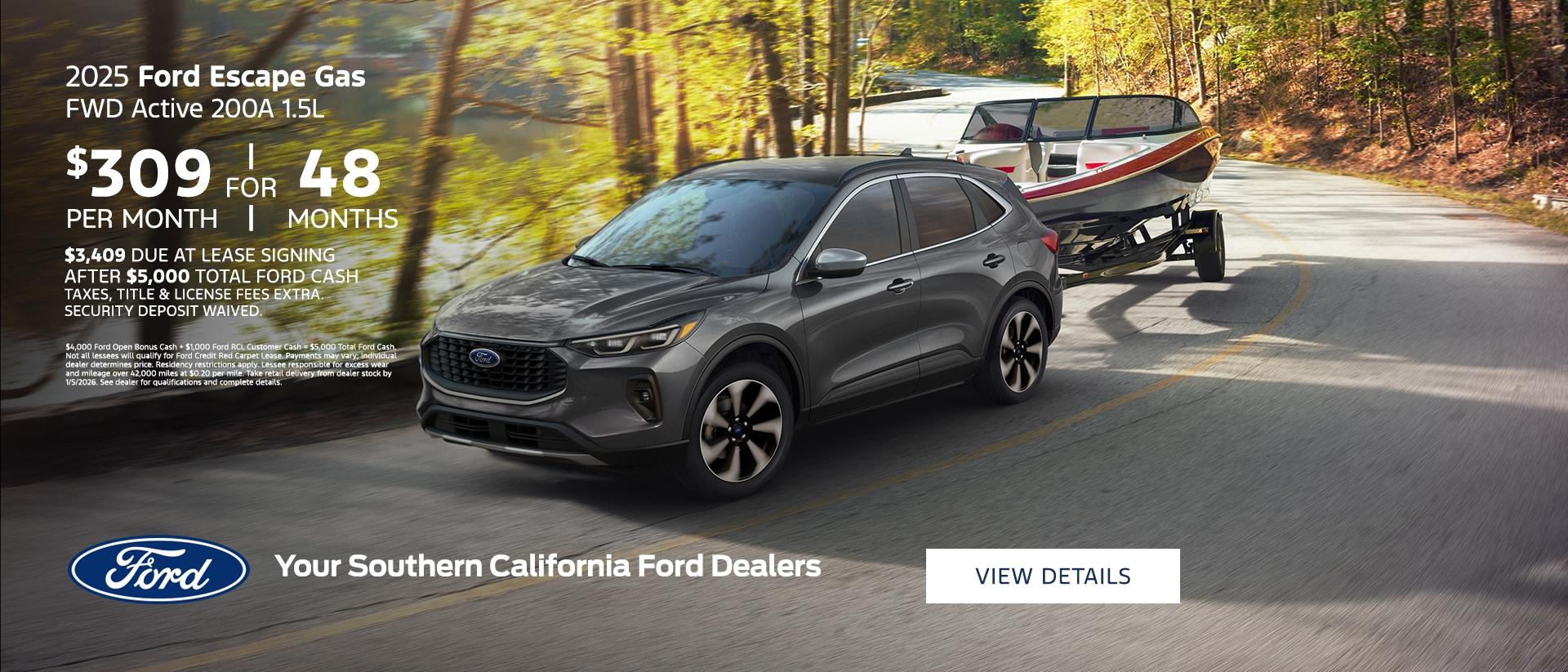 2025 Ford Escape Gasoline Lease Offer | Southern California Ford Dealers 2025 Ford Escape Gasoline Lease Offer | Southern California Ford Dealers