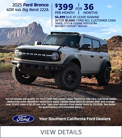 2025 Ford Bronco Lease Offer | Southern California Ford Dealers 2025 Ford Bronco Lease Offer | Southern California Ford Dealers