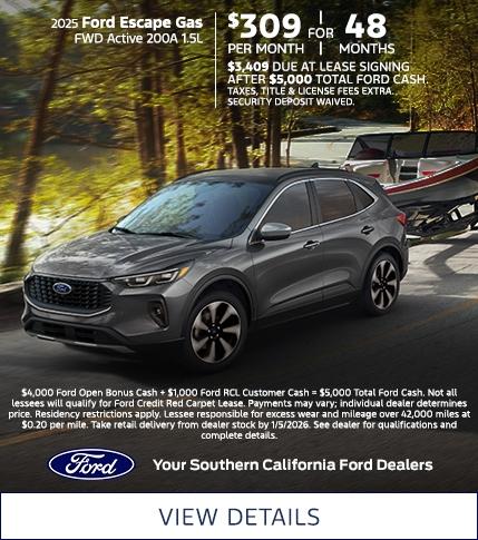 2025 Ford Escape Gasoline Lease Offer | Southern California Ford Dealers 2025 Ford Escape Gasoline Lease Offer | Southern California Ford Dealers
