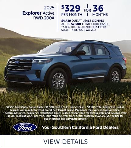 2025 Ford Explorer Gasoline Lease Offer | Southern California Ford Dealers 2025 Ford Explorer Gasoline Lease Offer | Southern California Ford Dealers
