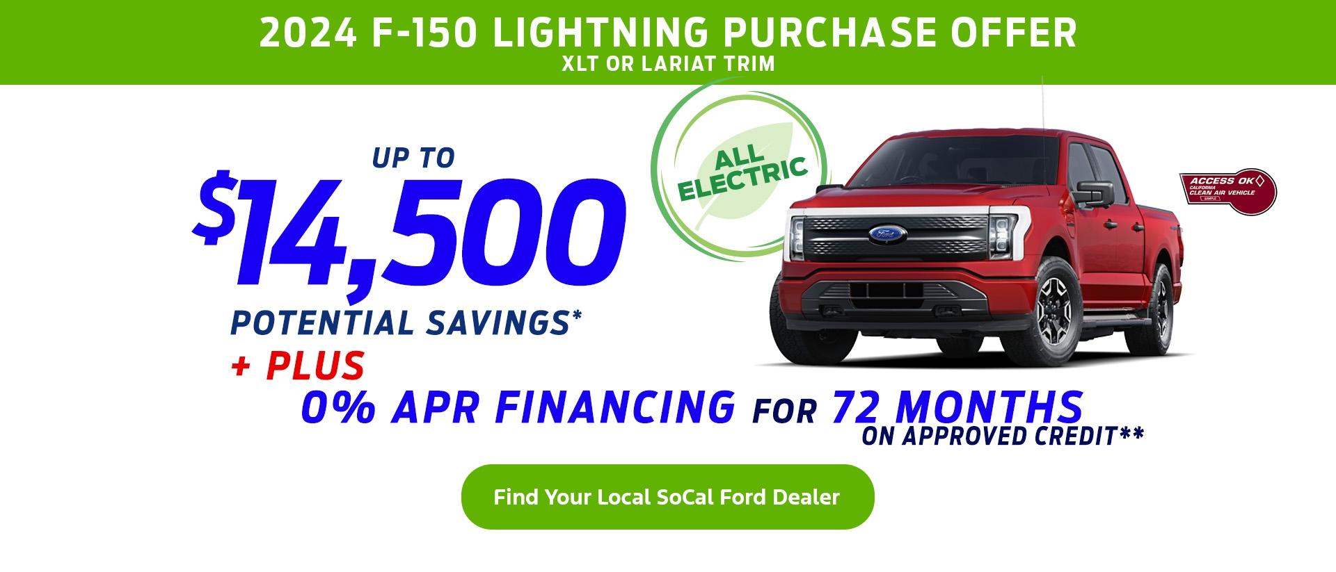 Special Offers for RAM Owners | 2024 Ford F-150 Lightning XLT or LARIAT Purchase Offer | Southern California Ford Dealers