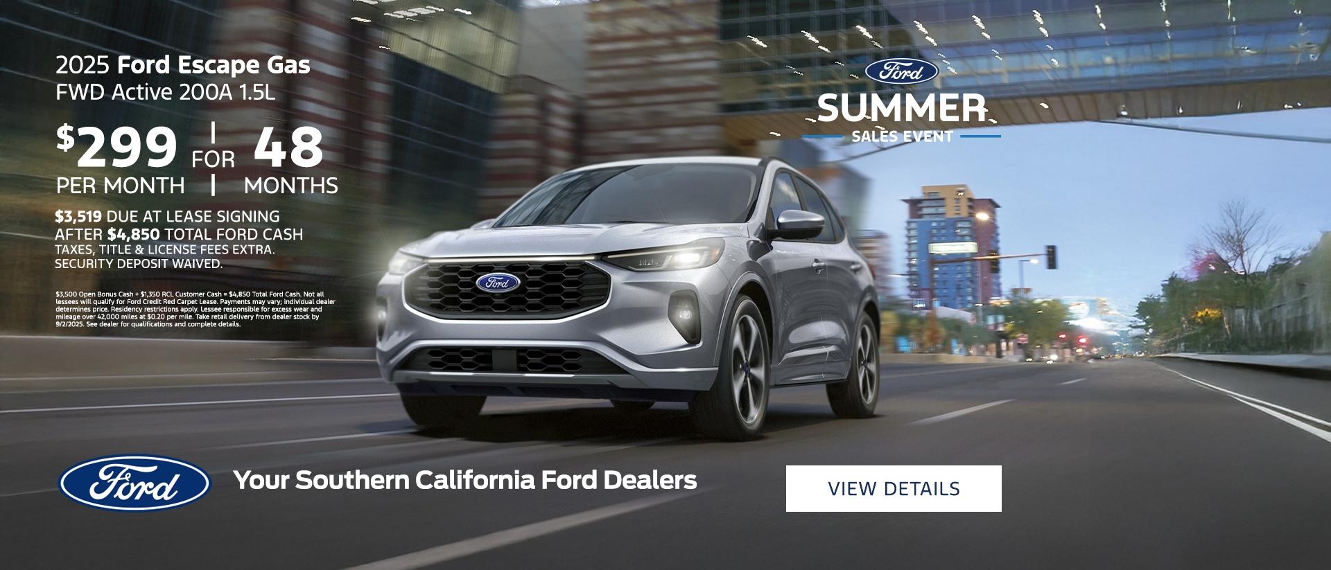 Ford Escape Gas Lease Offer | Ford Summer Sales Event | Southern California Ford Dealers
