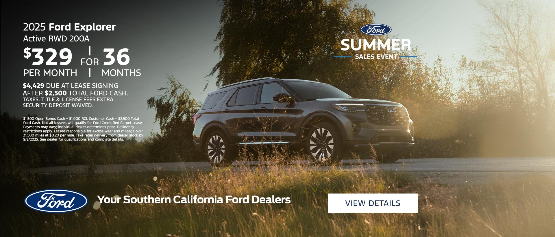 Ford Explorer Lease Offer | Ford Summer Sales Event | Southern California Ford Dealers
