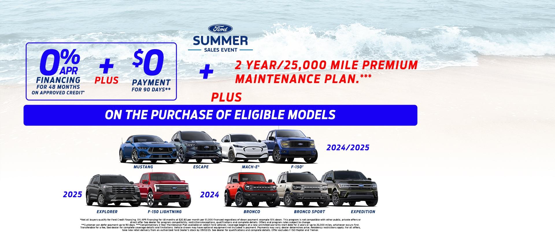 Ford Eligible Models Lease Offer | Ford Summer Sales Event | Southern California Ford Dealers