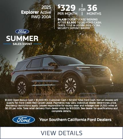 Ford Explorer Lease Offer | Ford Summer Sales Event | Southern California Ford Dealers