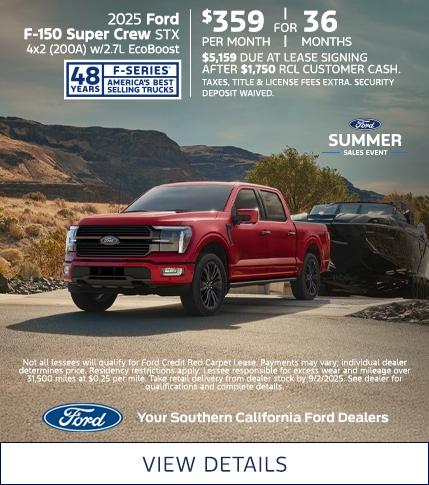 Ford F-150 Lease Offer | Southern California Ford Dealers
