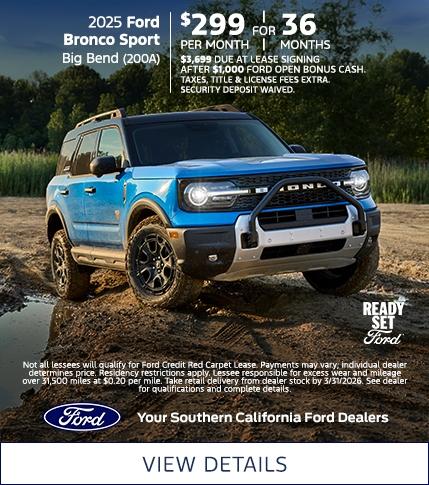 Ford Bronco Sport Lease Offer | Southern California Ford Dealers Ford Bronco Sport Lease Offer | Southern California Ford Dealers