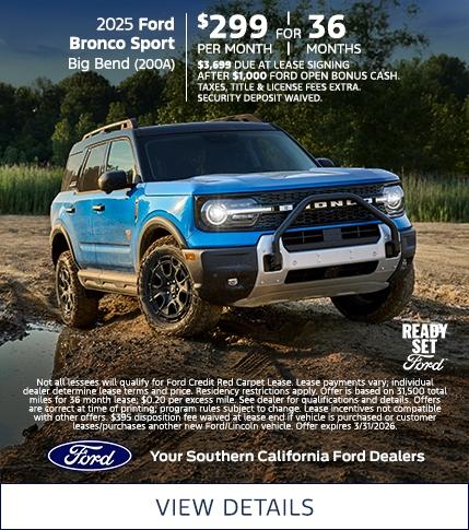2025 Ford Bronco Sport Lease Offer | Southern California Ford Dealers 2025 Ford Bronco Sport Lease Offer | Southern California Ford Dealers