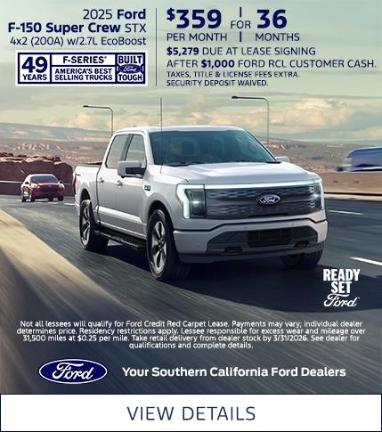 Ford F-150 Lease Offer | Southern California Ford Dealers