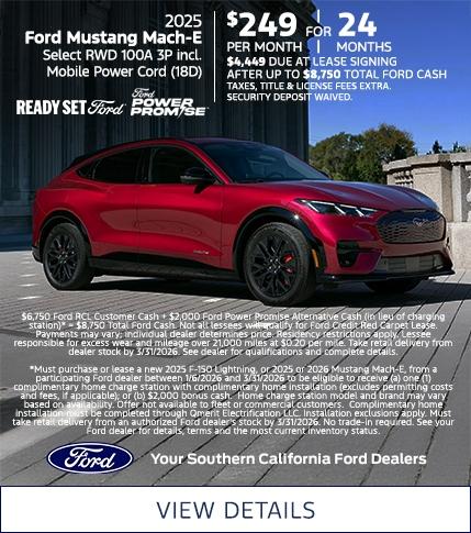 Ford Mustang Mach-E Lease Offer + Ford Power Promise | Southern California Ford Dealers Ford Mustang Mach-E Lease Offer + Ford Power Promise | Southern California Ford Dealers