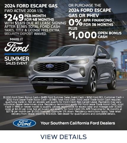 Make it Ford Summer Sales Event | Ford Escape Gas Offers | Southern California Ford Dealers