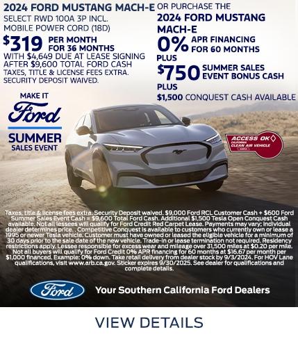 Make it Ford Summer Sales Event | Ford Mustang Mach-E Offers | Southern California Ford Dealers