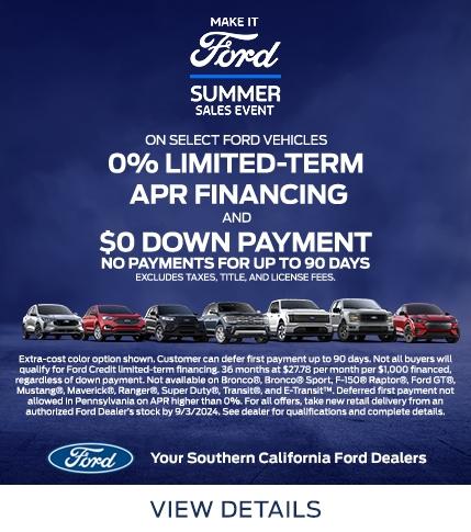 Make it Ford Summer Sales Event | Southern California Ford Dealers