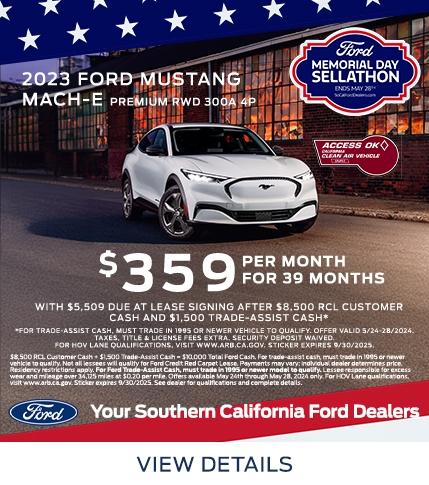 Ford Mustang Mach-E Premium Lease Offer | Memorial Day Sellathon | Southern California Ford Dealers