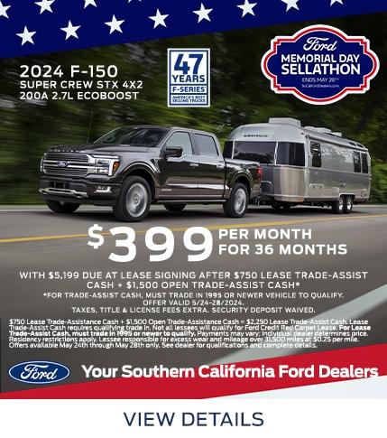 Ford F-150 Lease Offer | Memorial Day Sellathon | Southern California Ford Dealers
