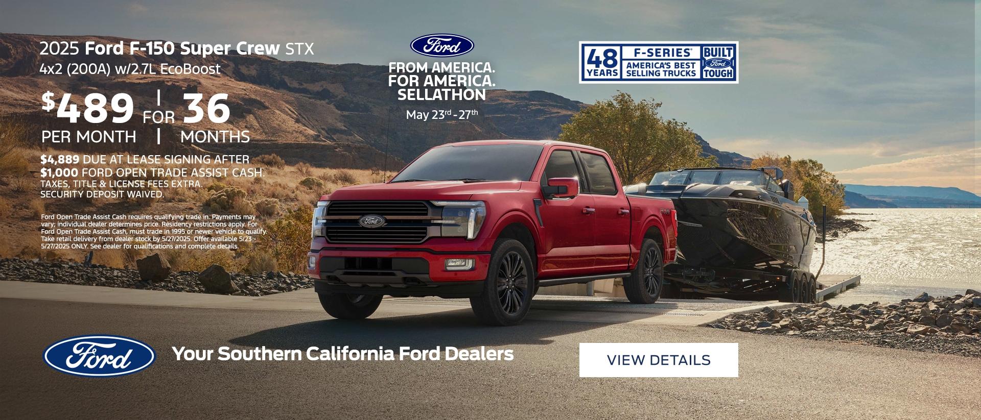 Memorial Day Sellathon 2025 | 2025 Ford F-150 Lease Offer | Southern California Ford Dealers