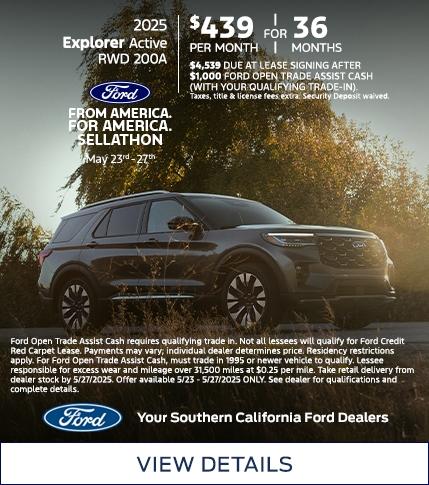 Memorial Day Sellathon 2025 | 2025 Ford Explorer Lease Offer | Southern California Ford Dealers