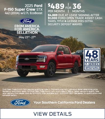 Memorial Day Sellathon 2025 | 2025 Ford F-150 Lease Offer | Southern California Ford Dealers