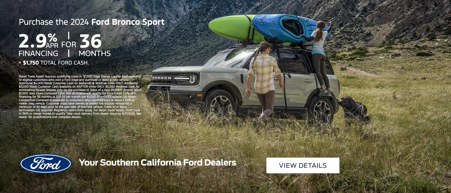 Ford Bronco Sport Retail Offer | Southern California Ford Dealers