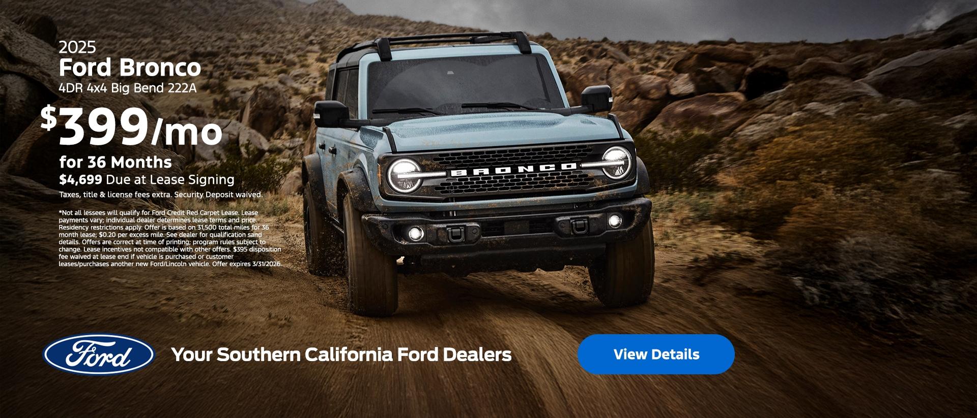 Ford Bronco Lease Offer | Southern California Ford Dealers