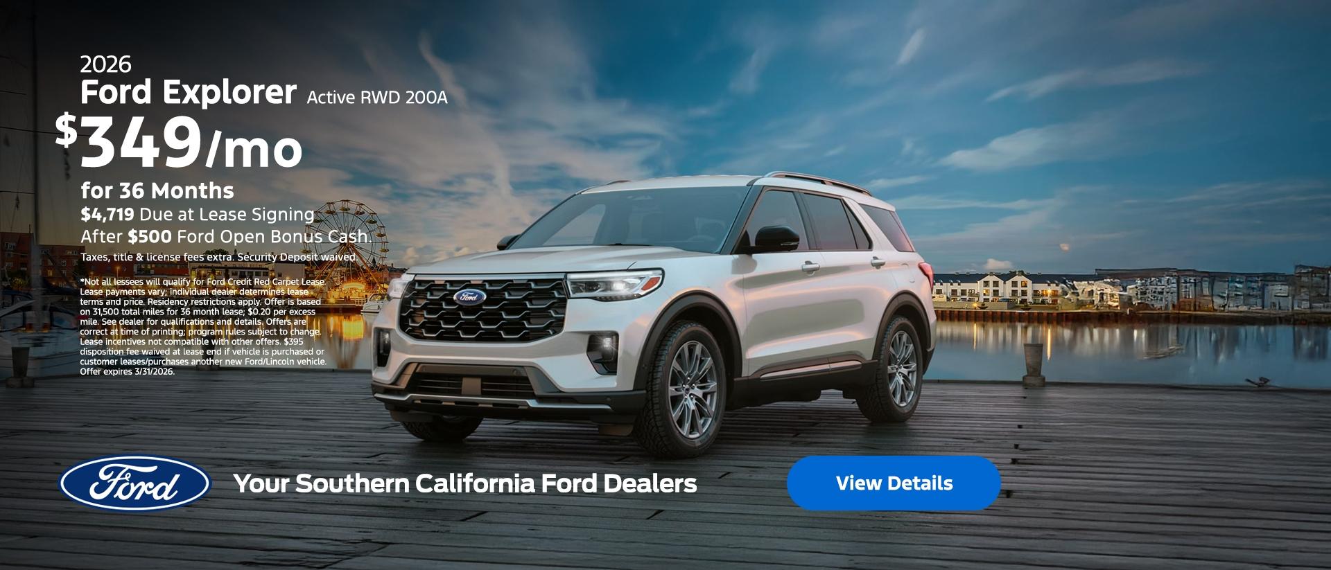 Ford Explorer Lease Offer | Southern California Ford Dealers