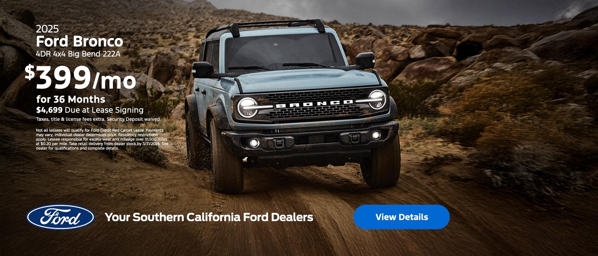 Ford Bronco Lease Offer | Southern California Ford Dealers Ford Bronco Lease Offer | Southern California Ford Dealers