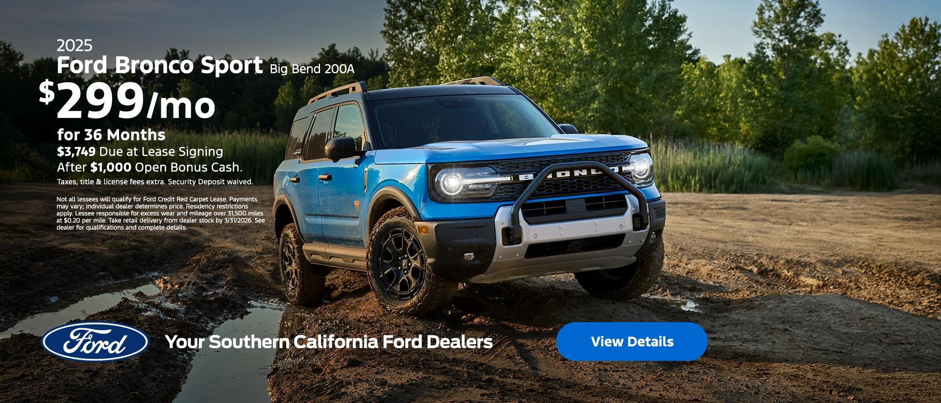 Ford Bronco Sport Lease Offer | Southern California Ford Dealers Ford Bronco Sport Lease Offer | Southern California Ford Dealers