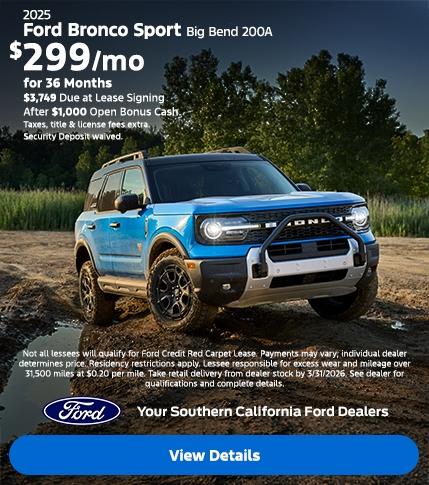 Ford Bronco Sport Lease Offer | Southern California Ford Dealers Ford Bronco Sport Lease Offer | Southern California Ford Dealers