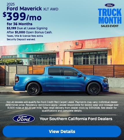 Ford Maverick Lease Offer | Southern California Ford Dealers Ford Maverick Lease Offer | Southern California Ford Dealers