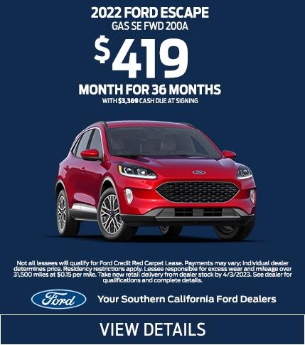 Ford Escape Lease Offer | Southern California Ford Dealers