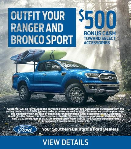 Bronco Sport &amp; Ranger Accessory Offers | Southern California Ford Dealers