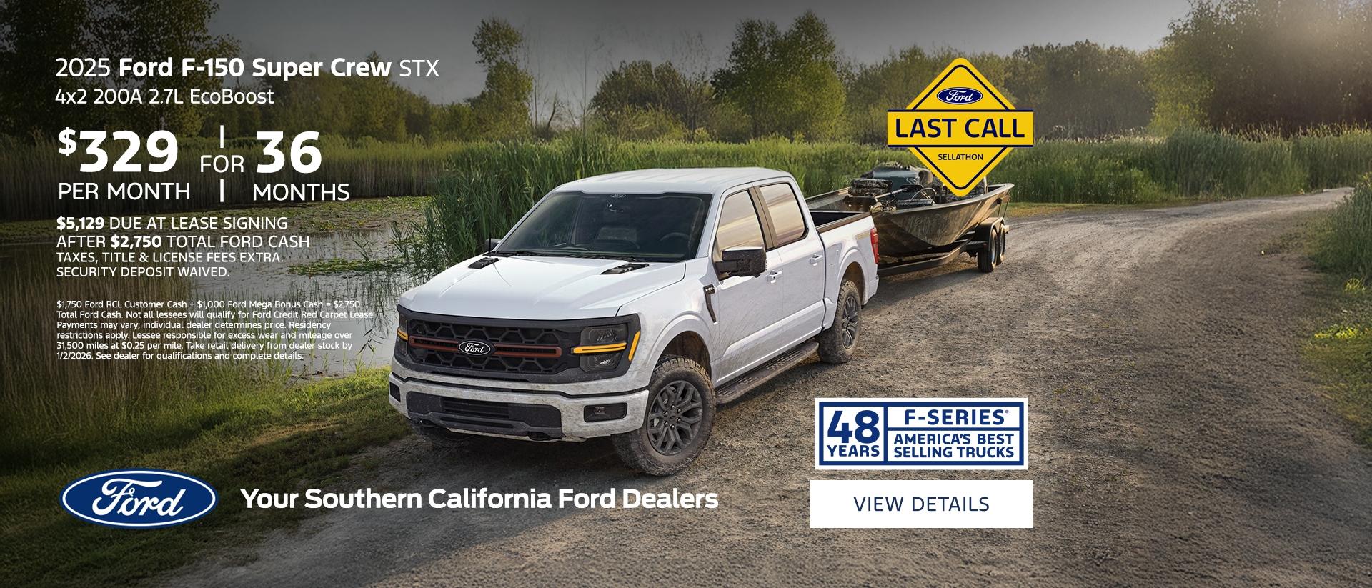 Ford Year End Sales Event 2025 | Last Call | 2025 Ford F-150 STX Lease Offer | Southern California Ford Dealers Ford Year End Sales Event 2025 | Last Call | 2025 Ford F-150 STX Lease Offer | Southern California Ford Dealers