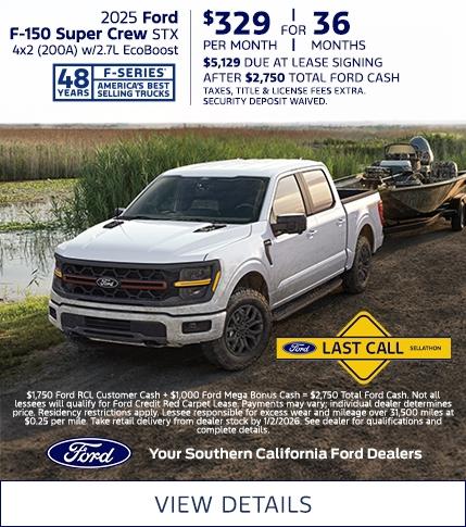 Ford Year End Sales Event 2025 | Last Call | 2025 Ford F-150 STX Lease Offer | Southern California Ford Dealers Ford Year End Sales Event 2025 | Last Call | 2025 Ford F-150 STX Lease Offer | Southern California Ford Dealers
