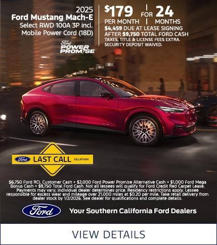 Ford Year End Sales Event 2025 | Last Call | 2025 Ford Mustang Mach-E Select Lease Offer | Southern California Ford Dealers Ford Year End Sales Event 2025 | Last Call | 2025 Ford Mustang Mach-E Select Lease Offer | Southern California Ford Dealers