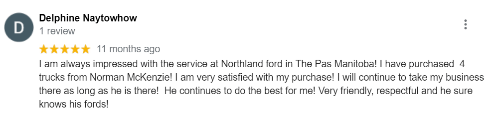 Dealership Review from Delphine | Northland Ford Sales