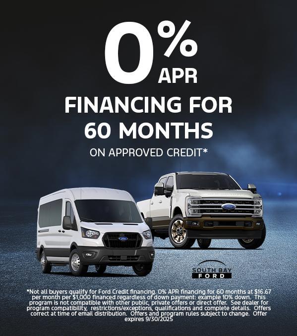 0% APR Financing on Select Ford Super Dutys &amp; Ford Transits | South Bay Ford