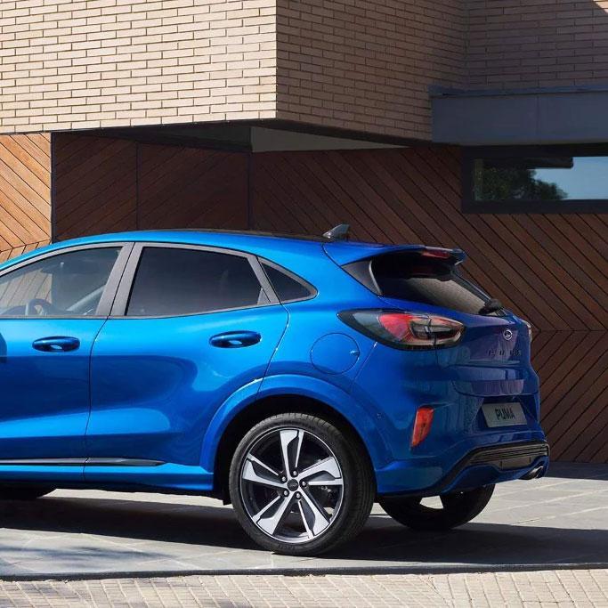 New 2019 Blue Ford Puma side New 2019 Blue Ford Puma side