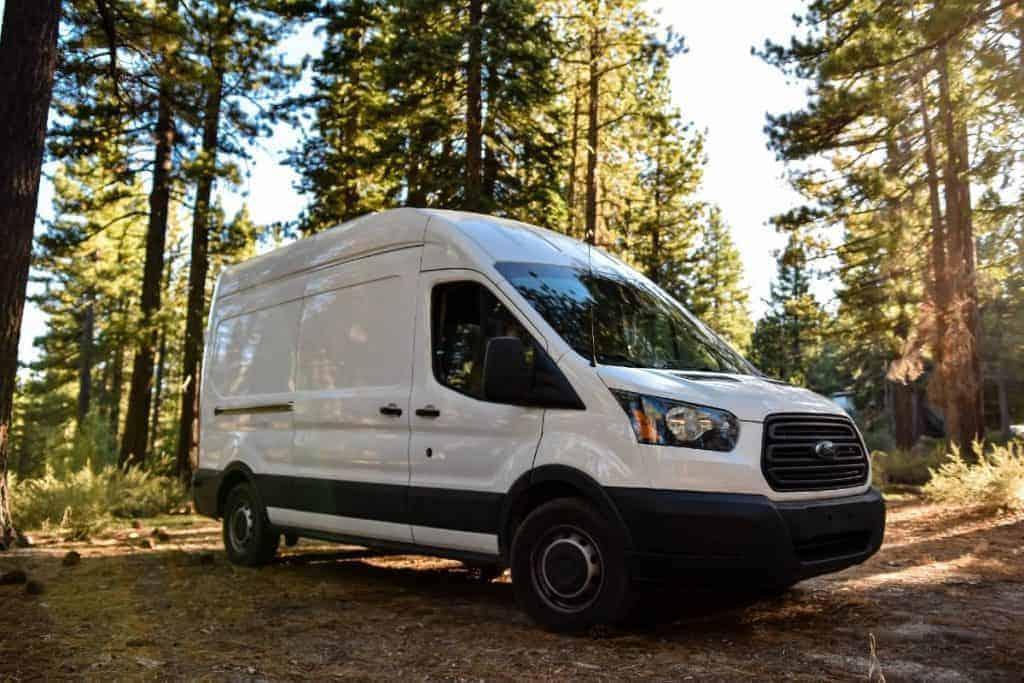 Ford Transit in the woods